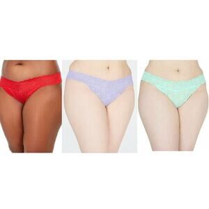 NWT Jenni Plus Size Lace Thong Underwear Pack of 3 One Size